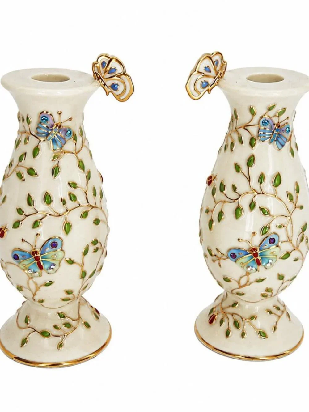 Lenox Summer Enchantment Candlesticks - Parvaneh Holloway (Pair) Butterflies